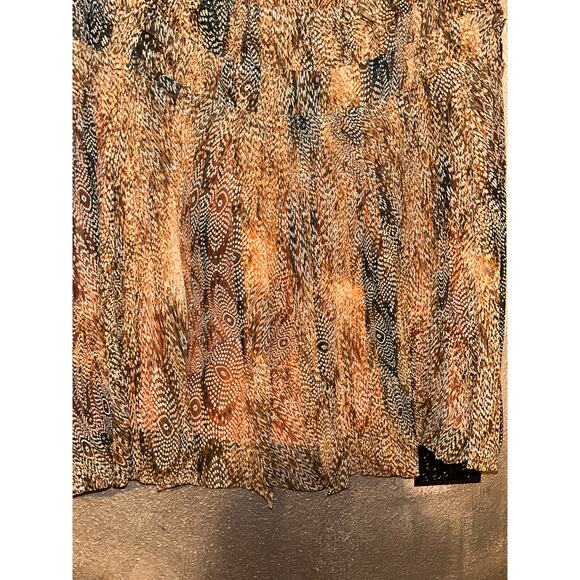 🧡 Peruvian Connection Pleated Silk Skirt – Size 4 – Black Brown Orange Cream 🧡 - Picture 7 of 9